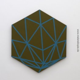 Hexagon mit türkisfarbenen Linien Hexagon mit türkisfarbenen Linien