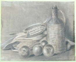 Stillleben mit Flasche und Obst Stillleben mit Flasche und Obst