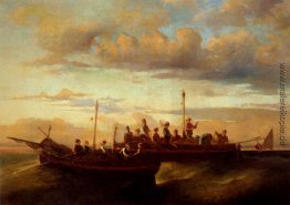 Italienischen Fischereifahrzeuge in der Abenddämmerung Italienischen Fischereifahrzeuge in der Abenddämmerung
