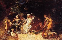 Elegante Frauen und Amoretten Elegante Frauen und Amoretten