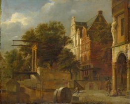 Stadtbild mit Zugbrücke Stadtbild mit Zugbrücke
