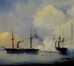 Aktion zwischen russischen Dampf firgate Vladimir und türkische Aktion zwischen russischen Dampf firgate Vladimir und türkische