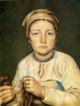 Eine Bäuerin, Kämmen Flax (Anisia) Eine Bäuerin, Kämmen Flax (Anisia)