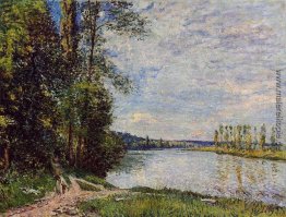 Der Weg von Veneux zu Thomery entlang des Wasser, Abend Der Weg von Veneux zu Thomery entlang des Wasser, Abend