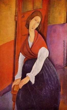 Jeanne Hébuterne in roten Schal Jeanne Hébuterne in roten Schal