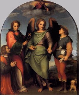 Erzengel Raphael mit Tobias, St. Lawrence und dem Donor Leonardo Erzengel Raphael mit Tobias, St. Lawrence und dem Donor Leonardo