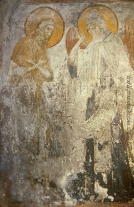 Engel präsentiert Mönch Pachomius cenobitic Kloster Charter. Engel präsentiert Mönch Pachomius cenobitic Kloster Charter.