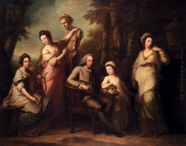 Porträt von Philip Tisdall mit seiner Frau und Familie Porträt von Philip Tisdall mit seiner Frau und Familie
