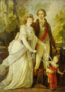 Graf Nikolai Tolstoi mit seiner Frau Anna Iwanowna und ihr Sohn Graf Nikolai Tolstoi mit seiner Frau Anna Iwanowna und ihr Sohn