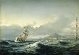 Seelandschaft mit Segelschiff in schwerer See Seelandschaft mit Segelschiff in schwerer See