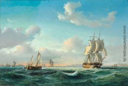 Das Segelschiff, Johanna "und andere Schiffe in Sundet off Schlo Das Segelschiff, Johanna "und andere Schiffe in Sundet off Schlo