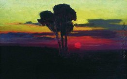 Sonnenuntergang mit Bäumen Sonnenuntergang mit Bäumen