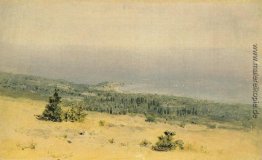 Blick auf den Strand und das Meer von den Bergen. Krim Blick auf den Strand und das Meer von den Bergen. Krim