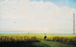 Steppe. Kornfeld Steppe. Kornfeld