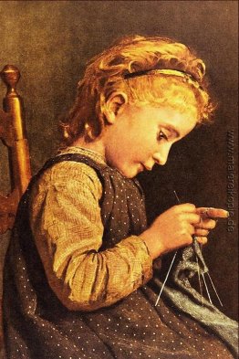 Kleines Mädchen-Stricken Kleines Mädchen-Stricken