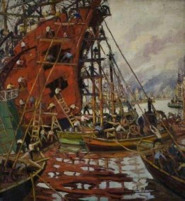 Schiff unter Reparatur Schiff unter Reparatur