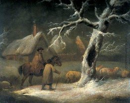 Shepherd in einer verschneiten Landschaft Shepherd in einer verschneiten Landschaft