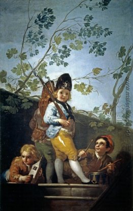 Jungen Soldaten spielen Jungen Soldaten spielen