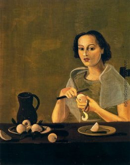 Das Mädchen Apfel schneiden Das Mädchen Apfel schneiden