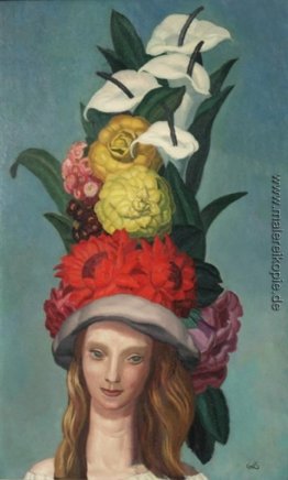 Frau mit Blumenhut Frau mit Blumenhut