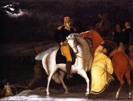 George Washington mit seiner Armee das Delaware George Washington mit seiner Armee das Delaware