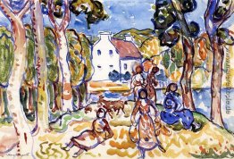 Landschaft mit Figuren und Ziegen Landschaft mit Figuren und Ziegen