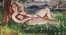 Liegender weiblicher Akt in einer Landschaft Liegender weiblicher Akt in einer Landschaft