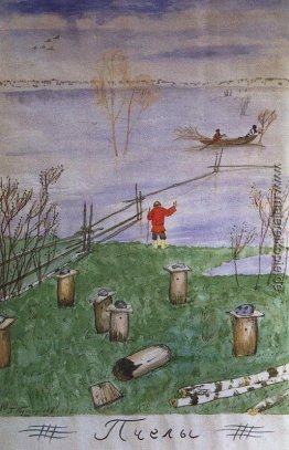 Illustration für Nikolay Nekrasov Gedicht "Bienen" Illustration für Nikolay Nekrasov Gedicht "Bienen"