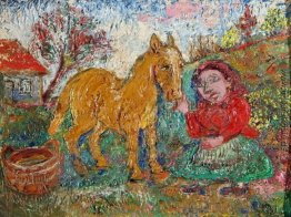Frau mit Pferd Frau mit Pferd