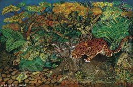 Leopard mit Tapir Leopard mit Tapir