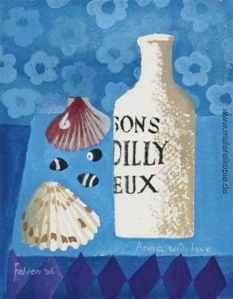 Stilleben mit Flasche und Muscheln Stilleben mit Flasche und Muscheln