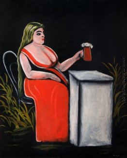Frau mit einem Krug Bier Frau mit einem Krug Bier