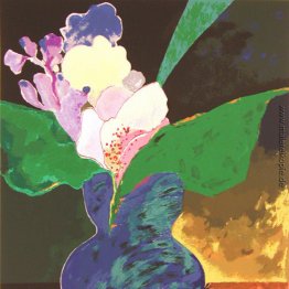 Blauer Vase mit Blumen Blauer Vase mit Blumen