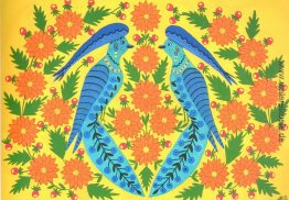 Blaue Vögel in den Blumen Blaue Vögel in den Blumen