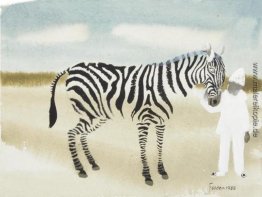 Man with zebra Man with zebra