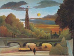 Seine und Eiffelturm in der Sonnenuntergang Seine und Eiffelturm in der Sonnenuntergang