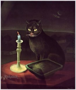 Katze in der Nähe von Candle Katze in der Nähe von Candle