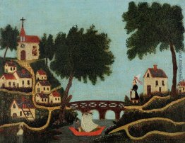 Landschaft mit Brücke Landschaft mit Brücke