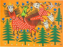 Affe-Reiten ein Vier-Headed Beast Affe-Reiten ein Vier-Headed Beast