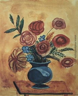 Blumenstrauß im blauen Vase Blumenstrauß im blauen Vase
