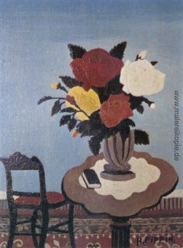 Rosen mit roten Stuhl Rosen mit roten Stuhl