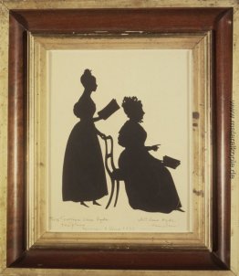 Cut Silhouette von zwei Frauen, der nach rechts Cut Silhouette von zwei Frauen, der nach rechts