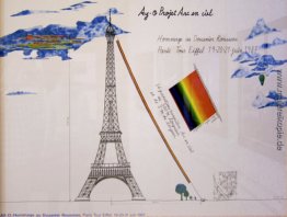 Regenbogen-Eiffelturm-Projekt-Skizze Regenbogen-Eiffelturm-Projekt-Skizze