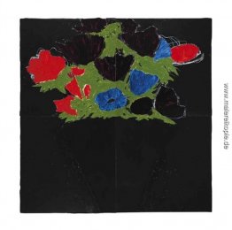 Anemonen in einem schwarzen Vase Anemonen in einem schwarzen Vase