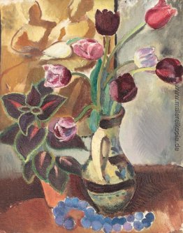 Canceu cu lalele şi mărgele albastre Canceu cu lalele şi mărgele albastre