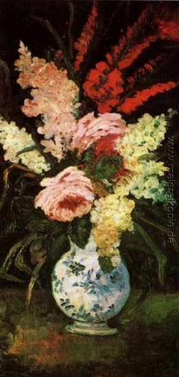 Vase mit den Gladioli und Flieder Vase mit den Gladioli und Flieder