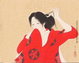 Bijin in Rot-Kimono