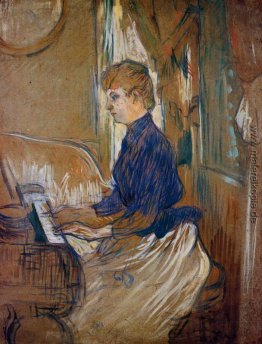 Am Piano Madame Juliette Pascal im Salon des Chateau de Malromé