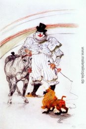 Im Zirkus, Pferd und Affe Dressur Im Zirkus, Pferd und Affe Dressur