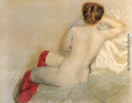 Nude with Red Stockings